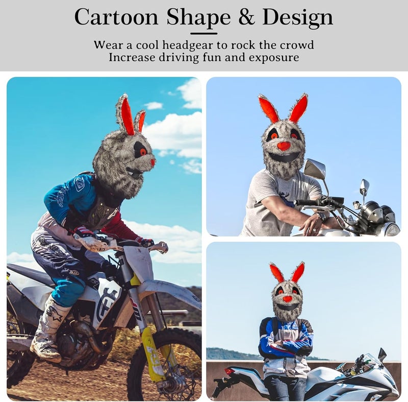 Omoojee Store Motorcycle Helmet Cover, Funny Helmet Decoration, Fun Rides and Gifts(Plush Animal) - Image 2
